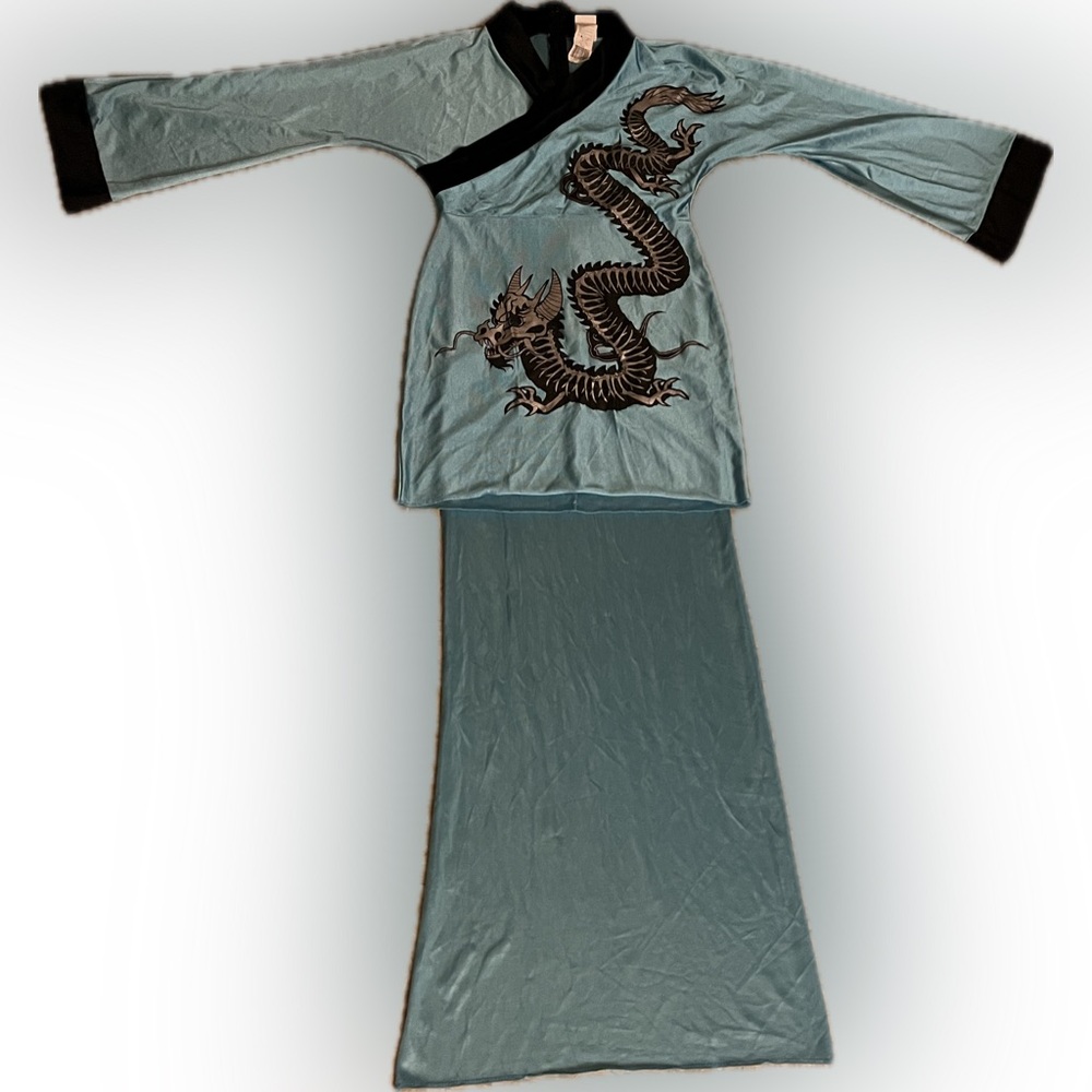Disguise Dragon Embroidered Kimono Mortal Kombat Style Cosplay Costume 8325
